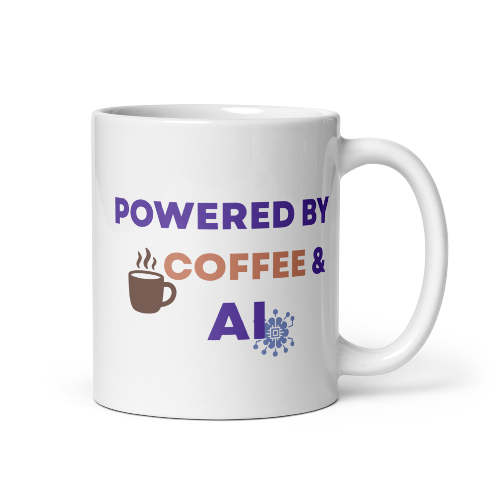 Powered by Coffee & AI Mug | Funny Tech Gift | Abundant Pathways