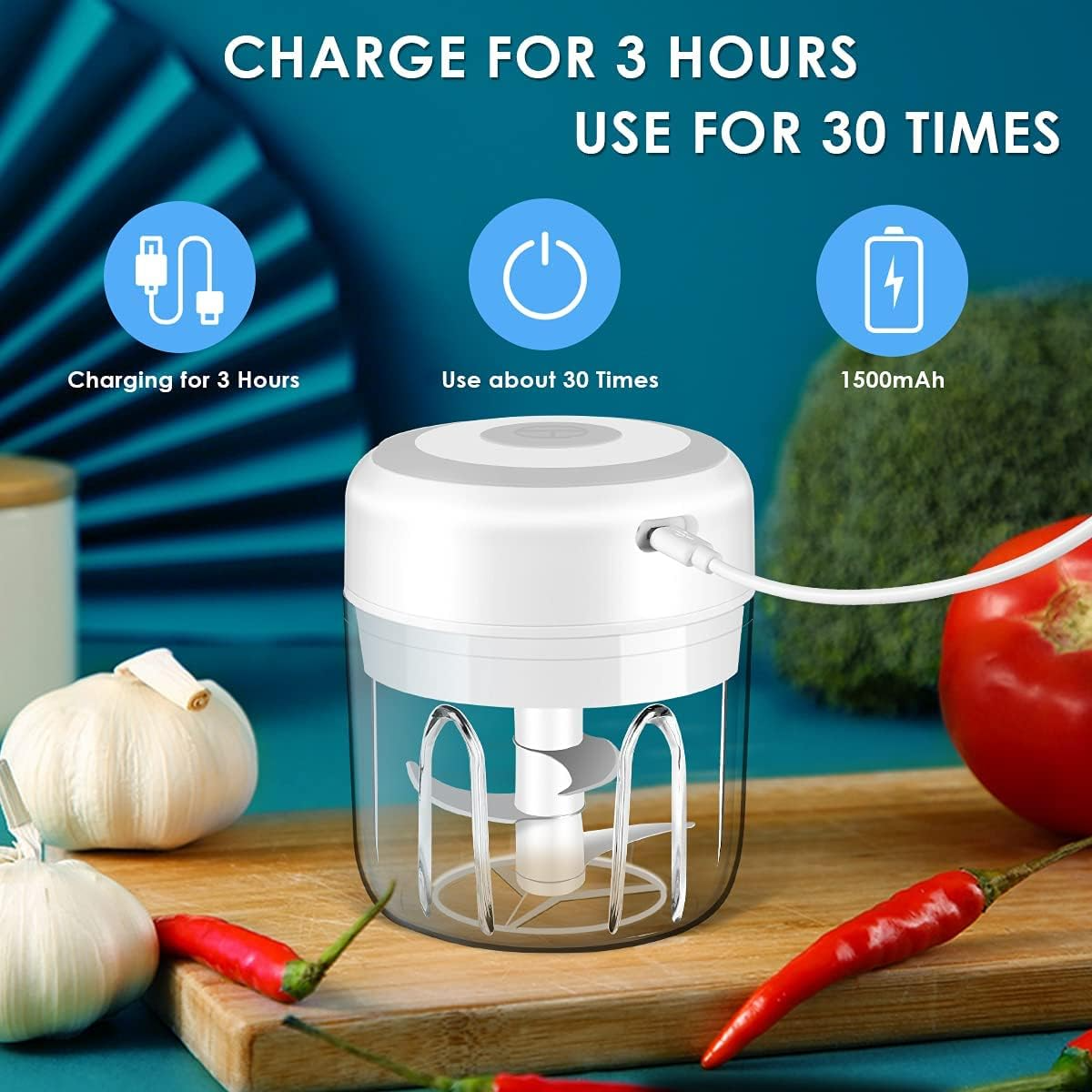 Mini USB Rechargeable Food Chopper (300ml)